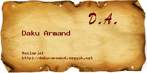 Daku Armand névjegykártya
